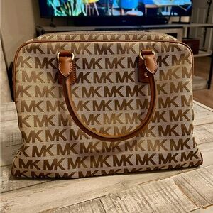 Michael Kors Brown and Tan Logo Satchel